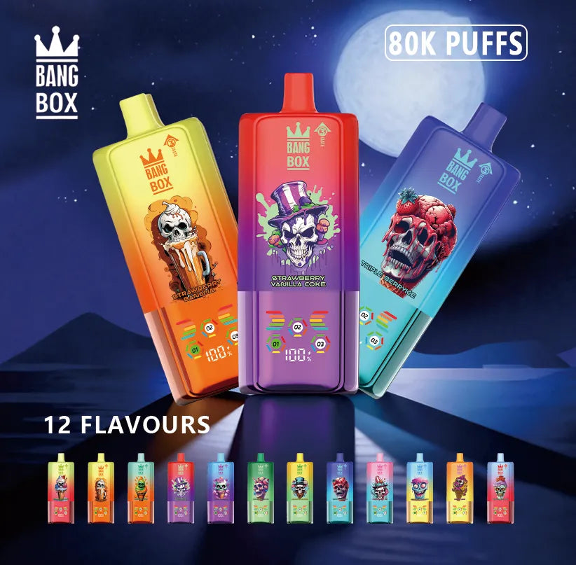 BANG BOX 80000 Puffs 3 in1 Flavor Disposable Vape - Watermelon Ice + Strawberry Ice Cream + Triple Melon