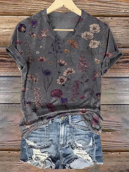 Unisex Retro Flowers Print Casual Hoodie Sweatshirt