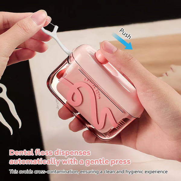 🦷✨Automatic Pop-Up Dental Floss Storage Dispenser，Just Press & Pop, Hygienic Storage. Great Gift For Oral Care Lovers!