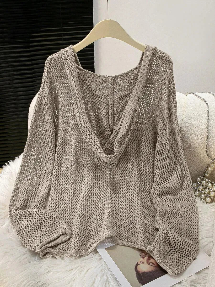 Women's Bohemian Long-Sleeved Hooded Cover-Up