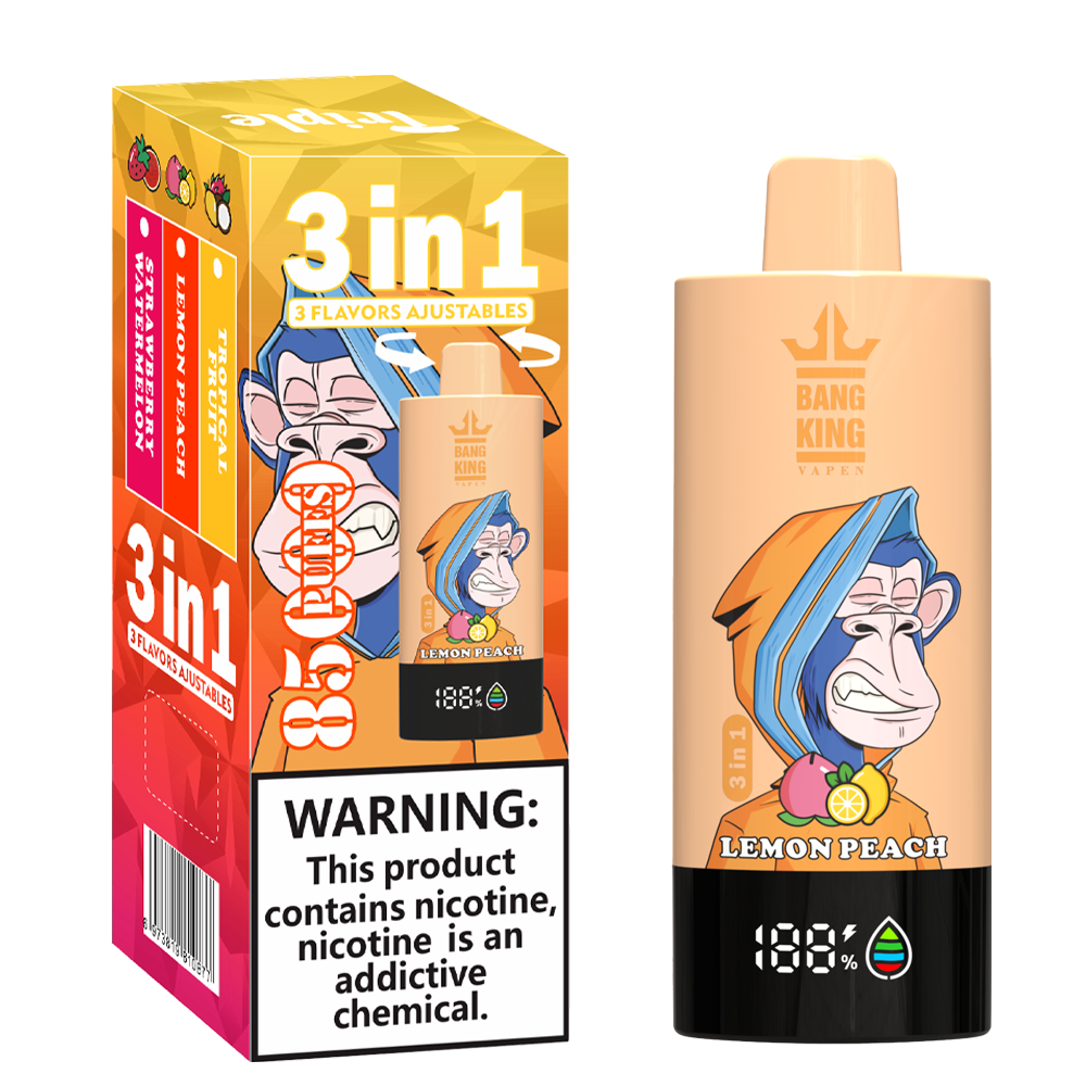 Bang King 85000 85k Puffs 3 in 1 Flavors Newest Original Rechargeable LCD Display Disposable Vape