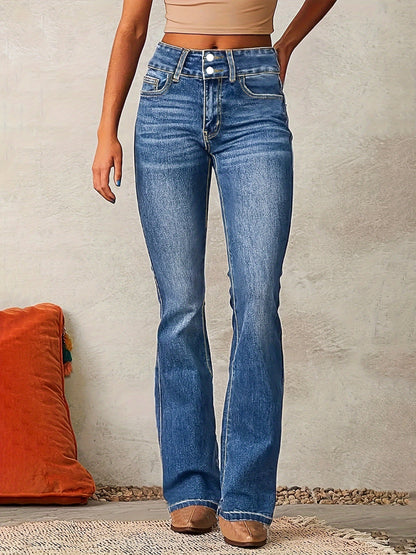 Evarra - Soft-Stretch High-Rise Flared Jeans