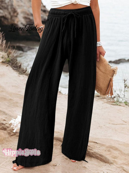 Women's Cotton And Linen Wide Leg Casual Pants