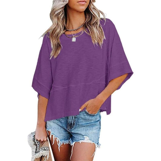 💥Women's Summer Casual Crewneck Batwing Half Sleeve T-Shirts