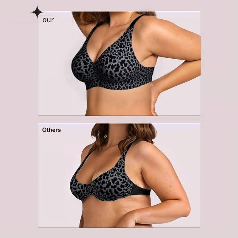 🏆LAST DAY SALE 50% OFF 🔥Super Firming Wirefree Jelly Bra with Leopard Print 👍
