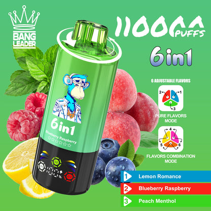 Bang Leader 110000 110K Puffs 6 in 1 Flavors Newest Original Rechargeable LED Display Disposable Vape