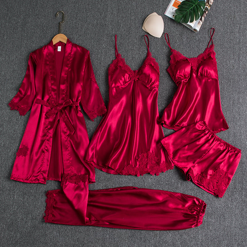 Emirae - Five-Piece Ice Silk Nightgown