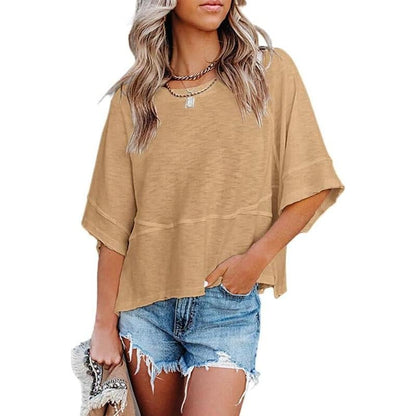 💥Women's Summer Casual Crewneck Batwing Half Sleeve T-Shirts