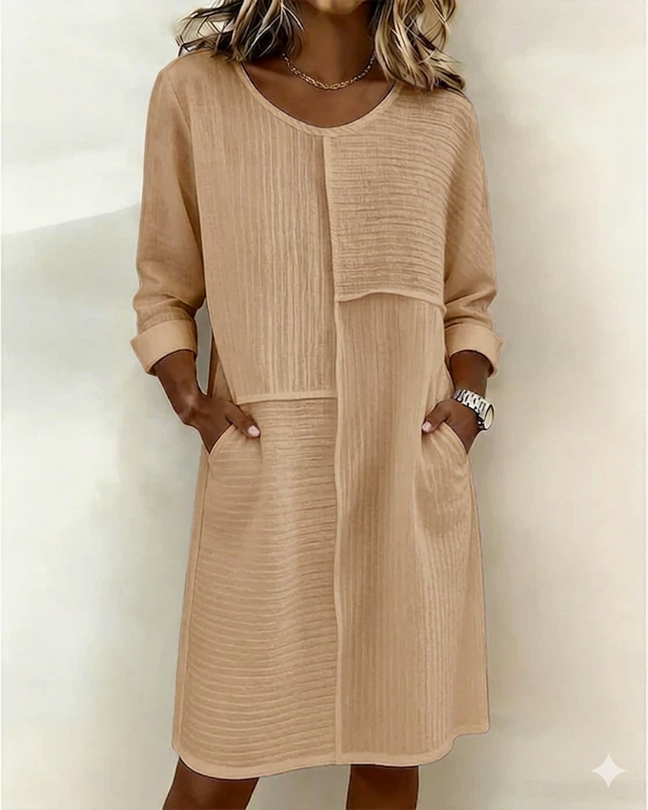 Taryn - Soft-Touch Long Sleeve Shift Dress