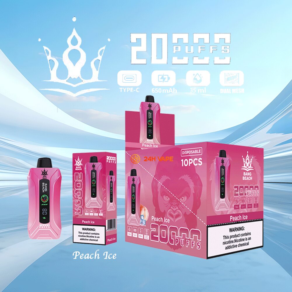Bang Beach 20000 20K Puffs 0% 2% 3% 5% Nicotine New LED Display Vape Electronic Cigarette Pod