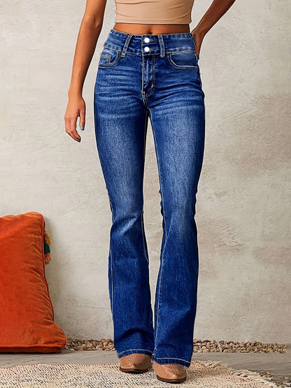 Evarra - Soft-Stretch High-Rise Flared Jeans
