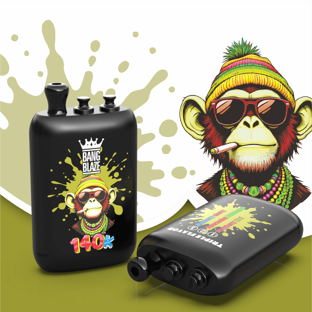 Bang Blaze 140000 140K Puffs 3 in 1 Flavors Original Rechargeable Disposable Vape