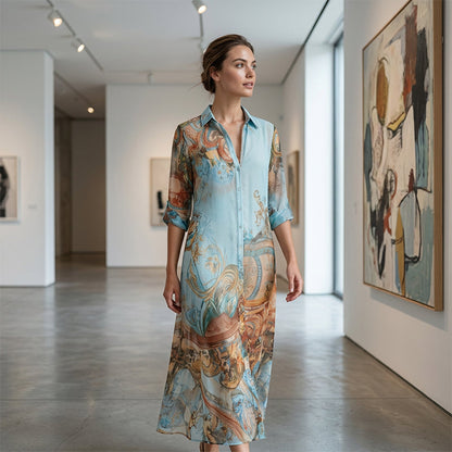 🎁✨ NEW ARRIVAL – 50% OFF TODAY! 💐 Women’s Elegant Retro Print Maxi Dress 🌸 Vintage-Inspired Style, Flattering Fit & Effortless Elegance