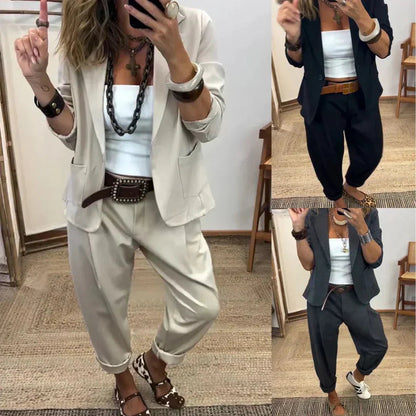 Rosina - Soft-Touch Blazer & Trousers Set