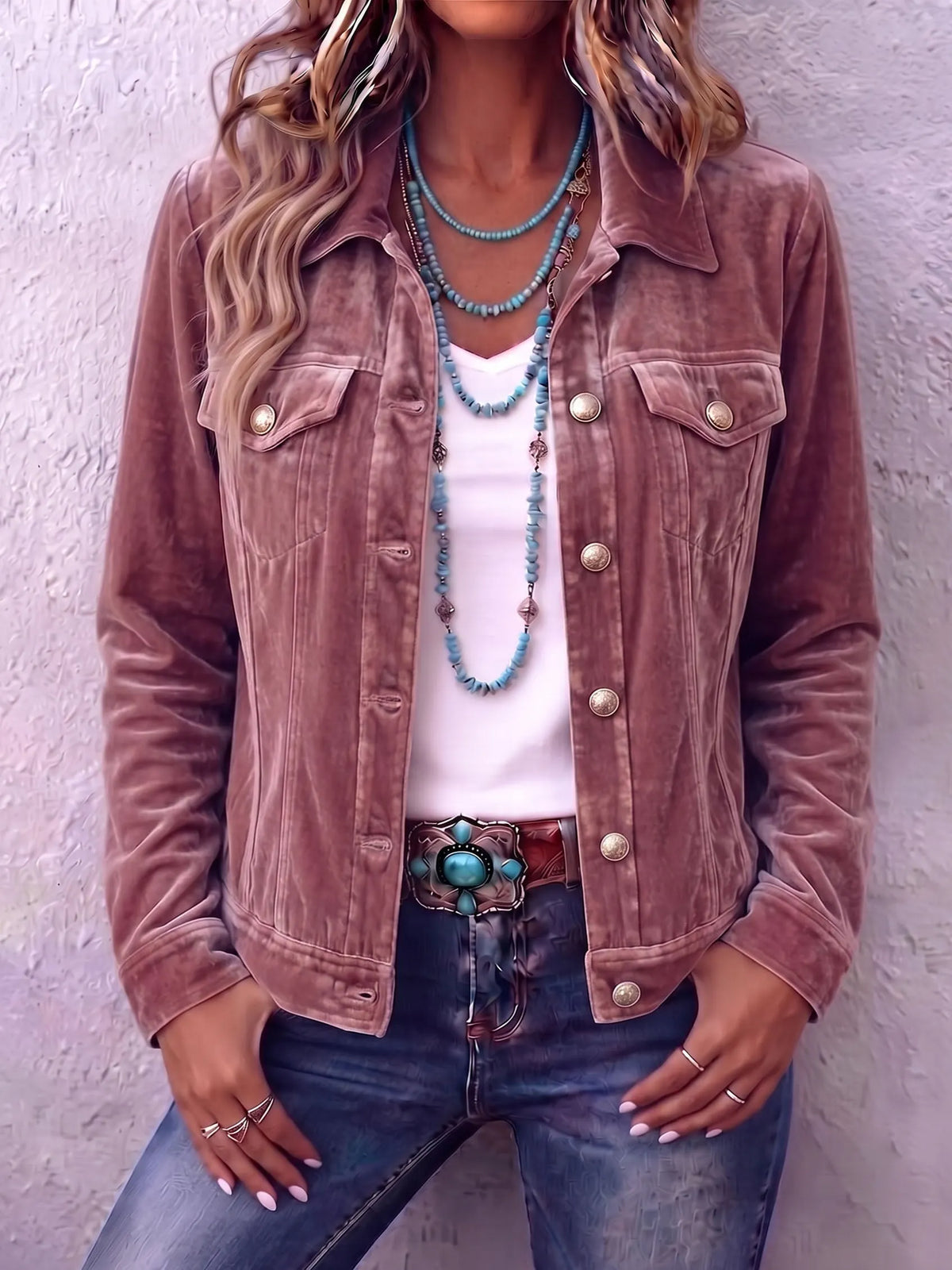 Amandria - Vintage Wash Button Jacket