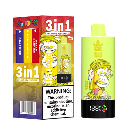 Bang King 85000 85k Puffs 3 in 1 Flavors Newest Original Rechargeable LCD Display Disposable Vape
