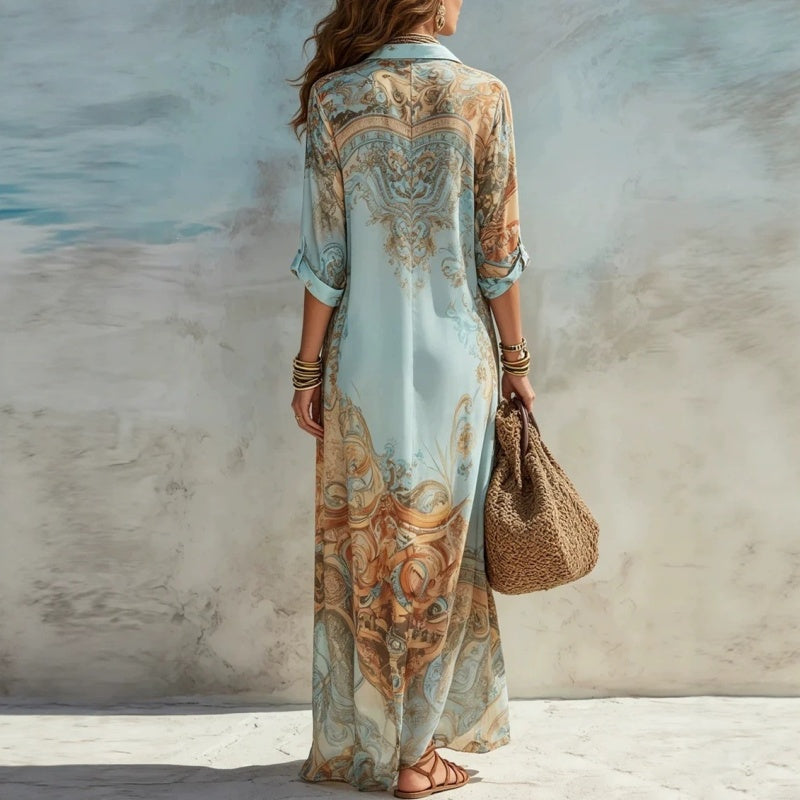 🎁✨ NEW ARRIVAL – 50% OFF TODAY! 💐 Women’s Elegant Retro Print Maxi Dress 🌸 Vintage-Inspired Style, Flattering Fit & Effortless Elegance