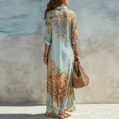 🎁✨ NEW ARRIVAL – 50% OFF TODAY! 💐 Women’s Elegant Retro Print Maxi Dress 🌸 Vintage-Inspired Style, Flattering Fit & Effortless Elegance