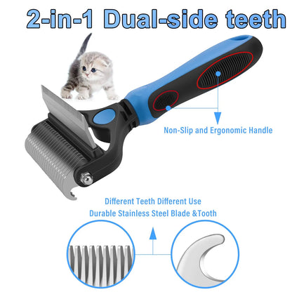 🐶Dual-Sided Pet Grooming Comb for Dogs & Cats