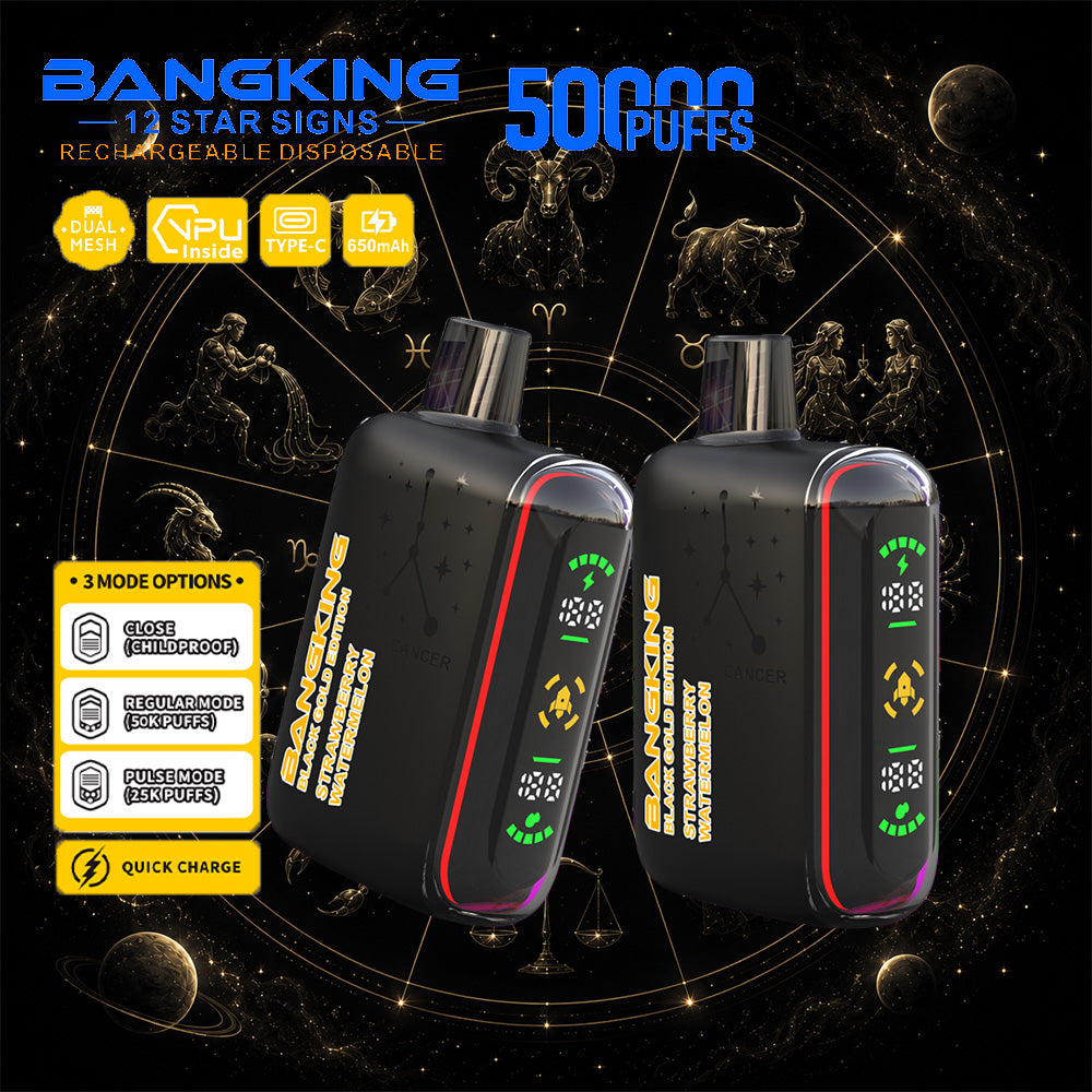 Bang King 12 Star Signs 50K 50000 Puffs Dual Mesh LED Display Disposable Vape