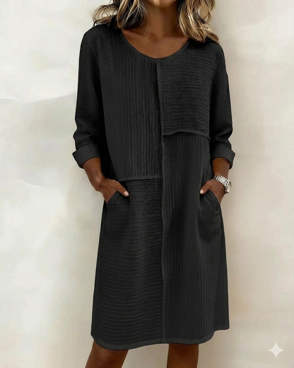Taryn - Soft-Touch Long Sleeve Shift Dress
