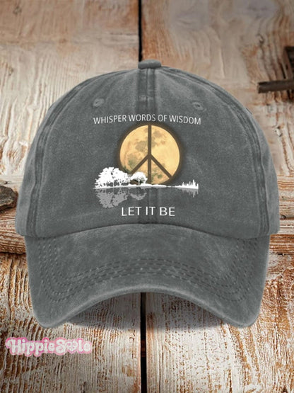 Hippie Guitar Lake Whisper Words Of Wisdom Let It Be Print Baseball Cap