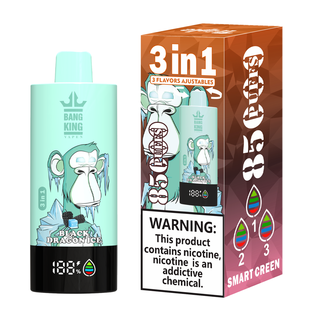 Bang King 85000 85k Puffs 3 in 1 Flavors Newest Original Rechargeable LCD Display Disposable Vape