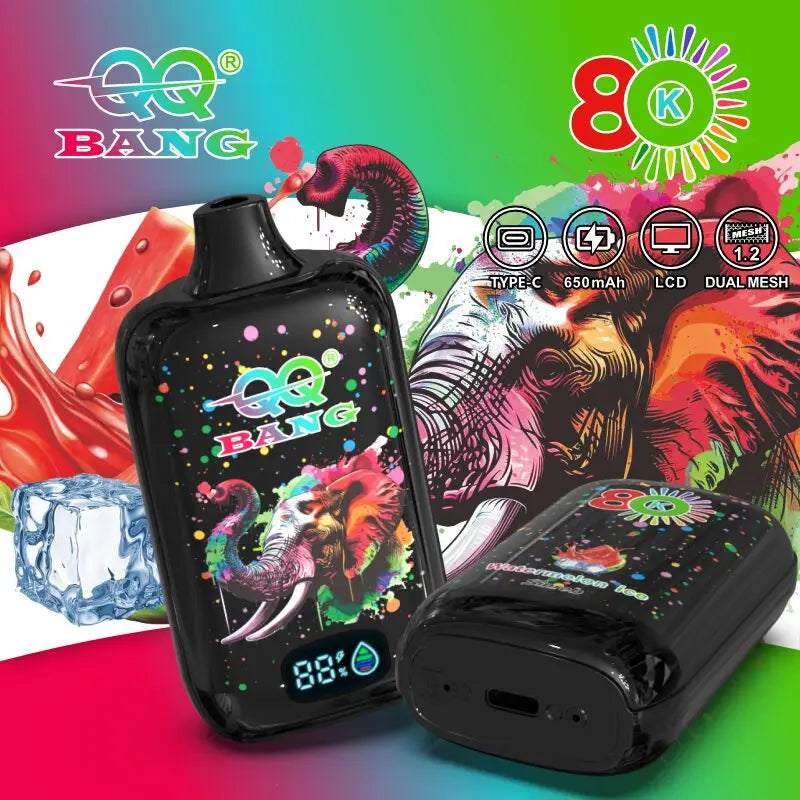 QQ Bang 80K Disposable Vape|Type-C Rechargeable LCD Display E-Cigarette