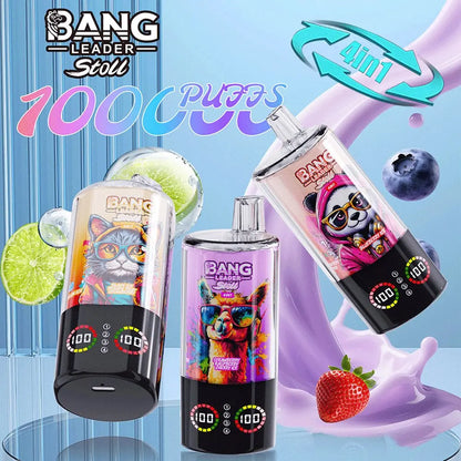 Bang Leader Stoll 100K 100000 Puffs 4 in 1 Flavors & Quad Mesh Coil LED Display Disposable Vape