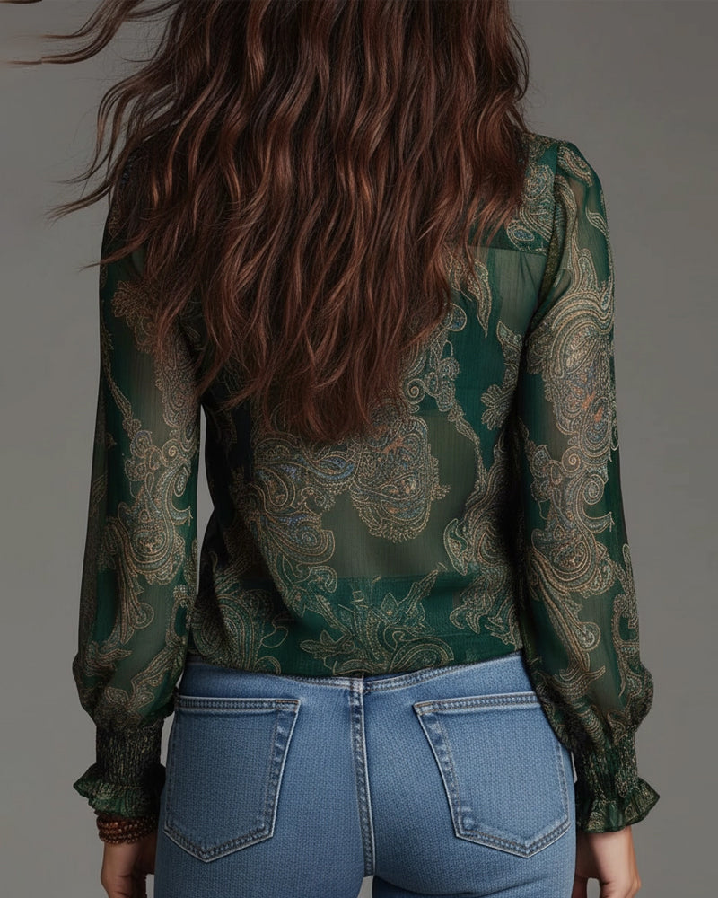 Norina - Soft-Touch V-Neck Blouse