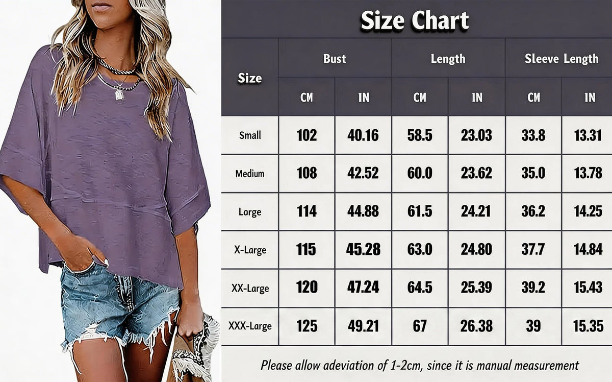 💥Women's Summer Casual Crewneck Batwing Half Sleeve T-Shirts