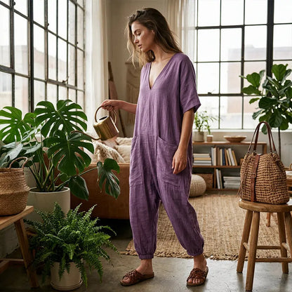 Evelisse - Breezy Batwing Pocket Jumpsuit