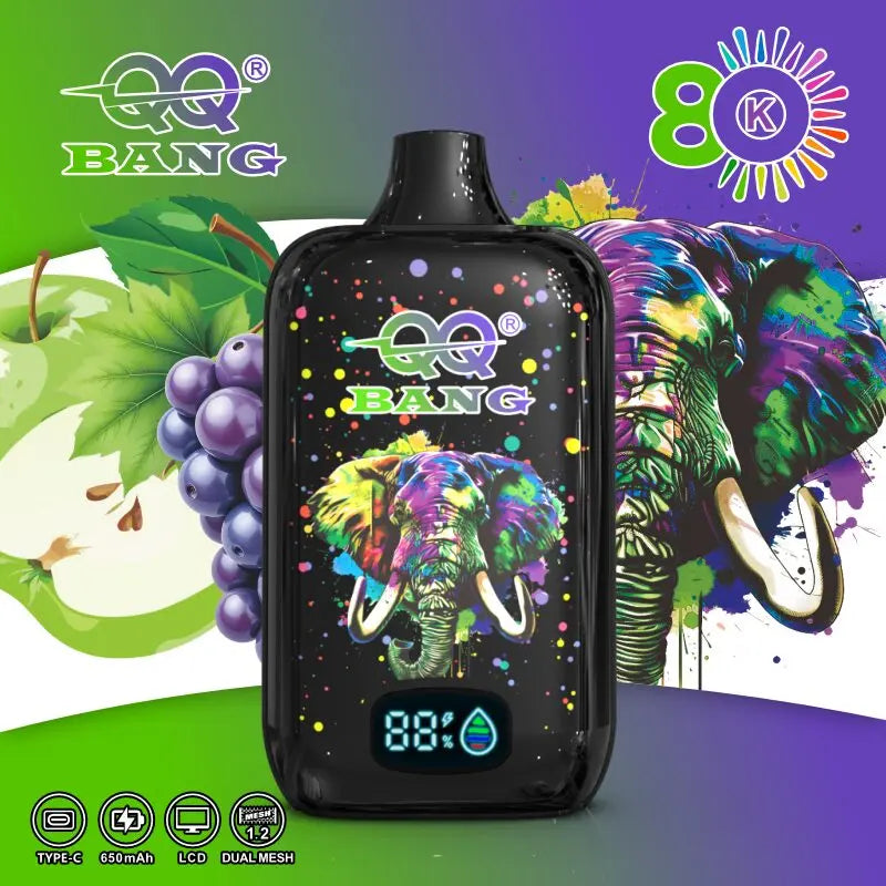 QQ Bang 80K Disposable Vape|Type-C Rechargeable LCD Display E-Cigarette
