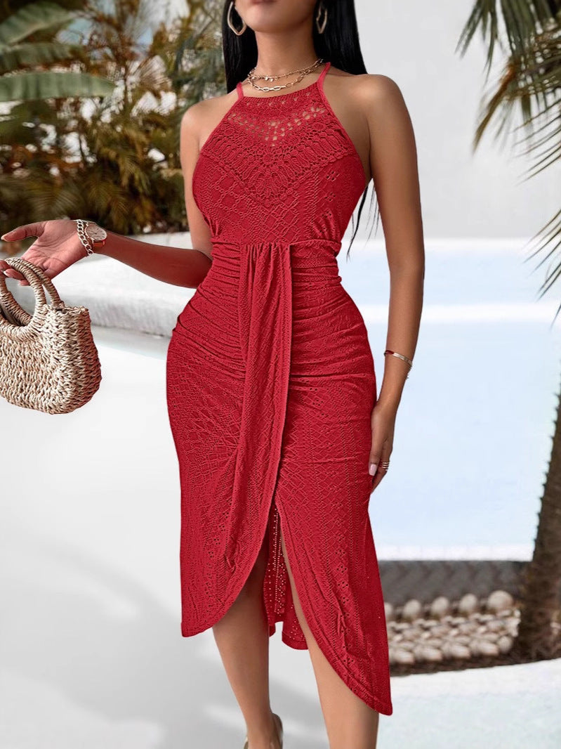 Danica - Halter Neck Lace Dress