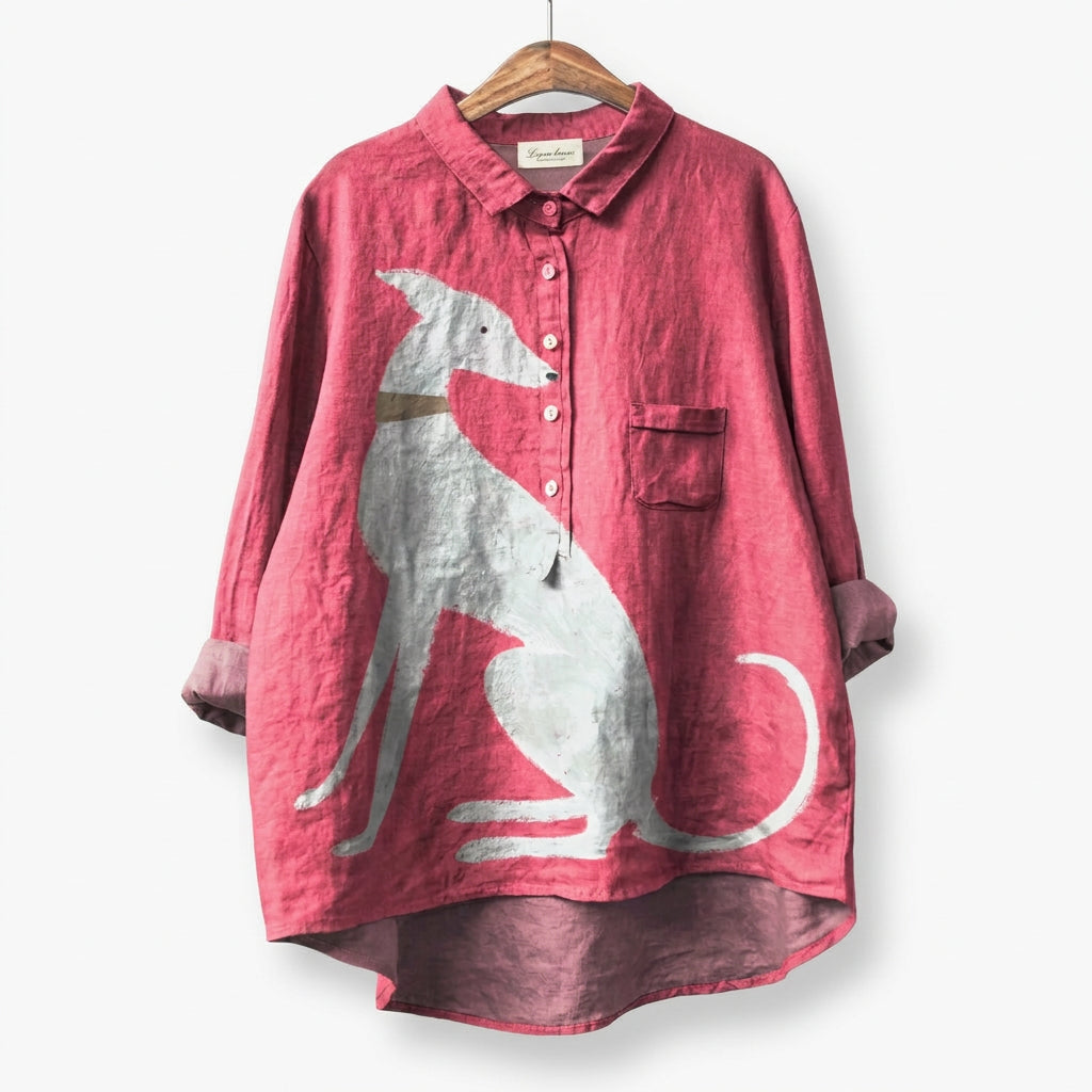 Kenzie - Soft-Touch Dog-Print Top