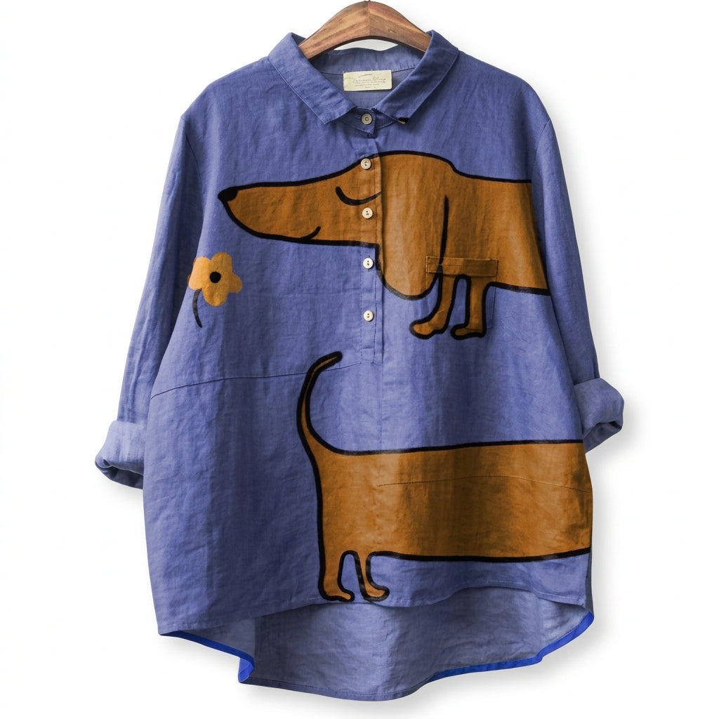 Kenzie - Soft-Touch Dog-Print Top