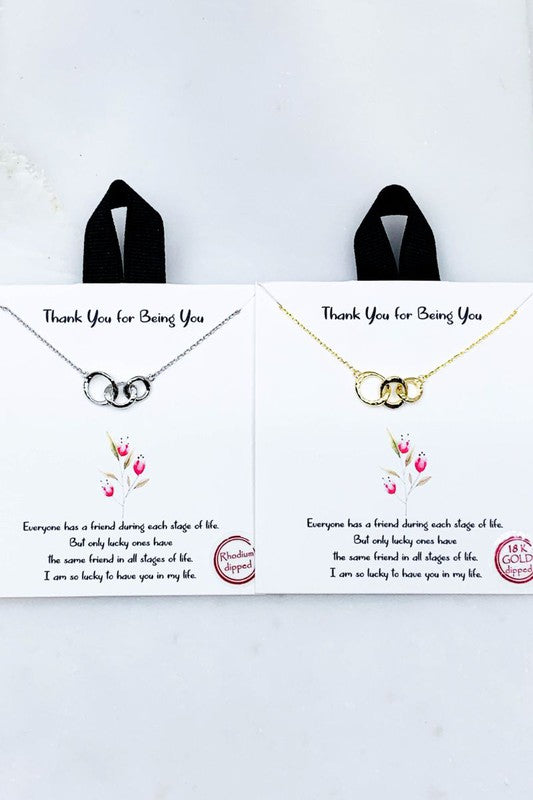 18k Gold Dipped Triple O Ring Necklace