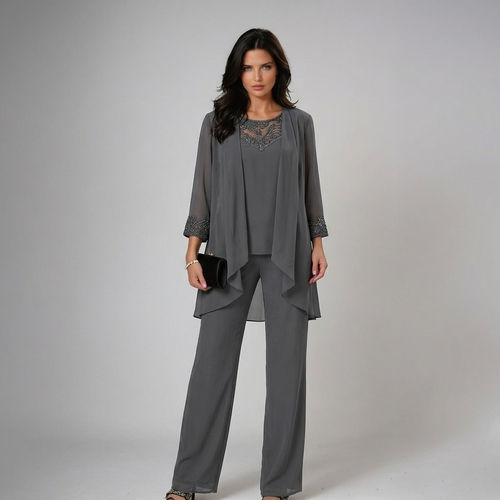 Bronte - Soft-Touch Three-Piece Pantsuit Set