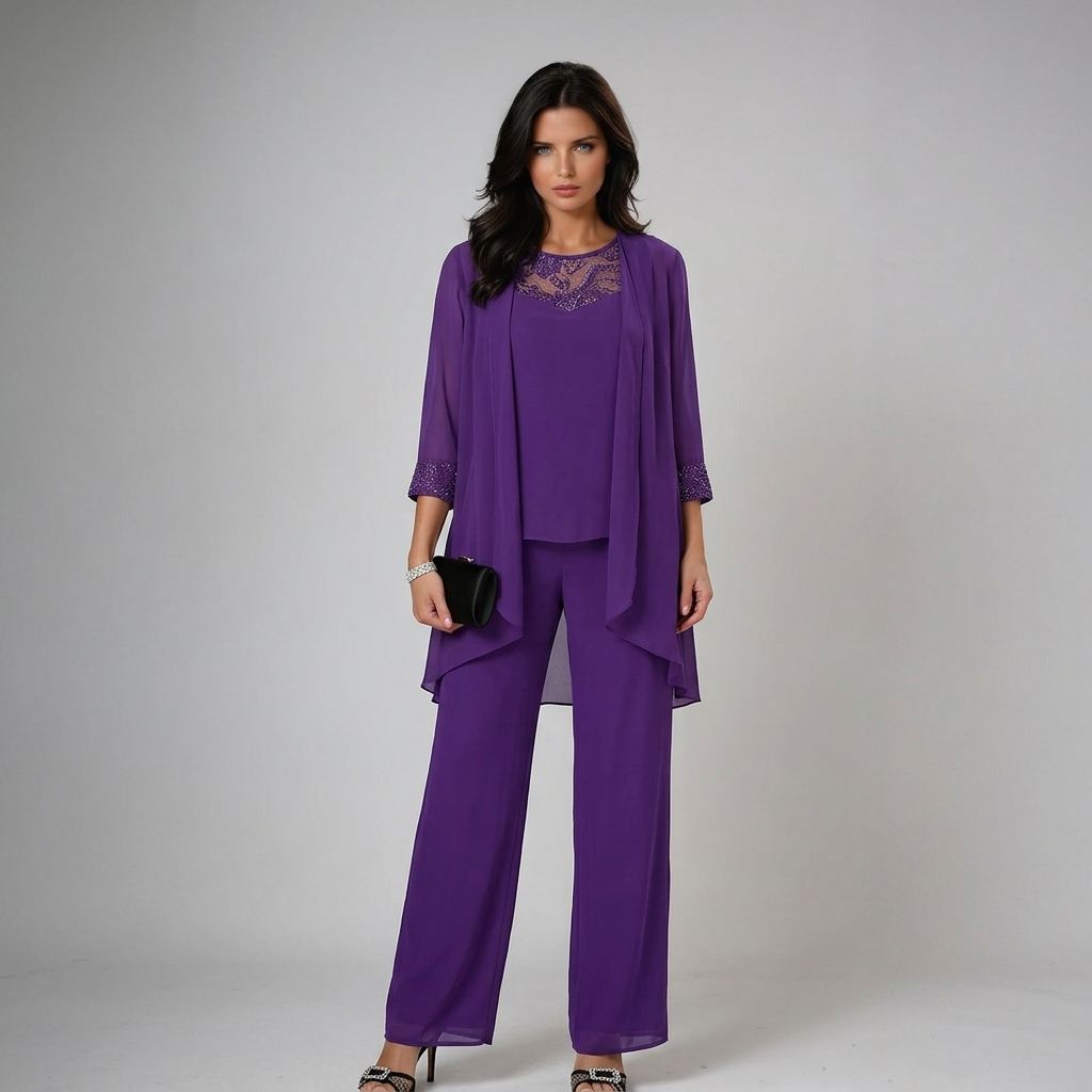 Bronte - Soft-Touch Three-Piece Pantsuit Set