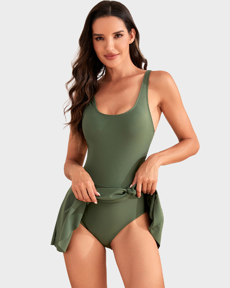 👙Summer Hot Sale 50% OFF💃Women's One Piece Tummy Control Tie Knot Swimsuit