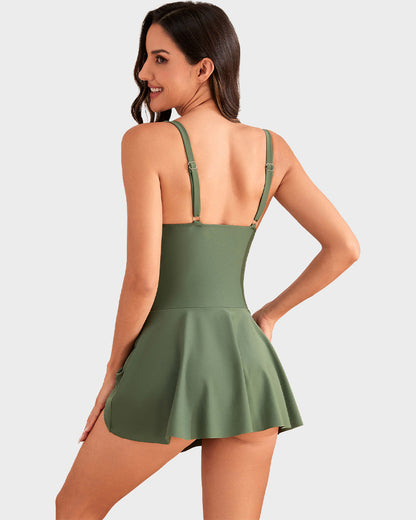 👙Summer Hot Sale 50% OFF💃Women's One Piece Tummy Control Tie Knot Swimsuit