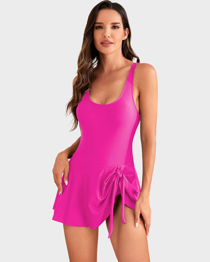 👙Summer Hot Sale 50% OFF💃Women's One Piece Tummy Control Tie Knot Swimsuit