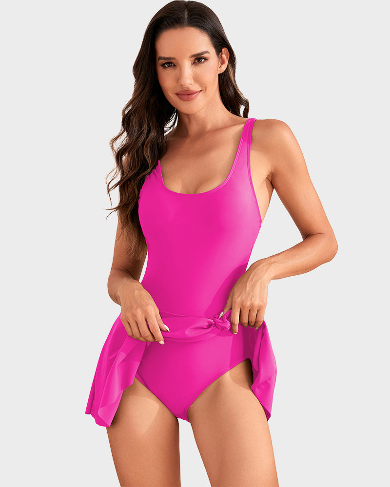 👙Summer Hot Sale 50% OFF💃Women's One Piece Tummy Control Tie Knot Swimsuit