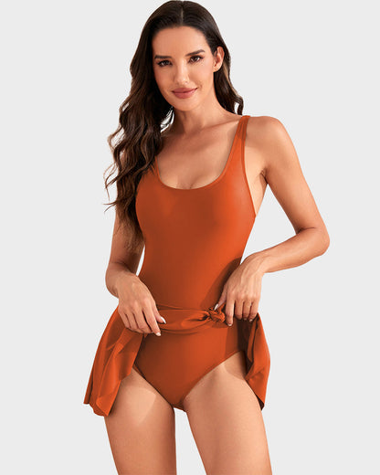 👙Summer Hot Sale 50% OFF💃Women's One Piece Tummy Control Tie Knot Swimsuit