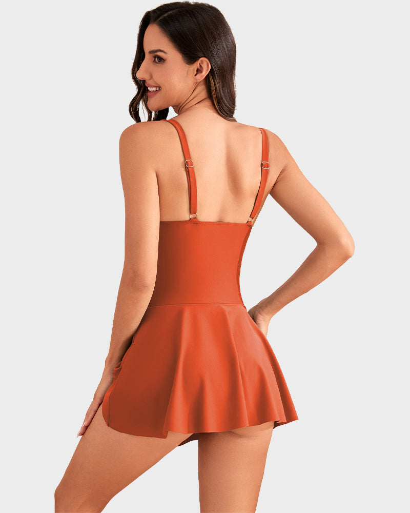 👙Summer Hot Sale 50% OFF💃Women's One Piece Tummy Control Tie Knot Swimsuit