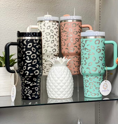 40oz Leopard Print Stainless Tumbler