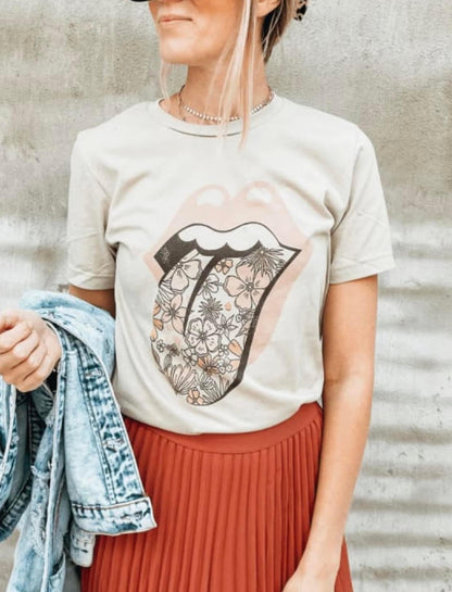Rolling Stones Floral Graphic Tee