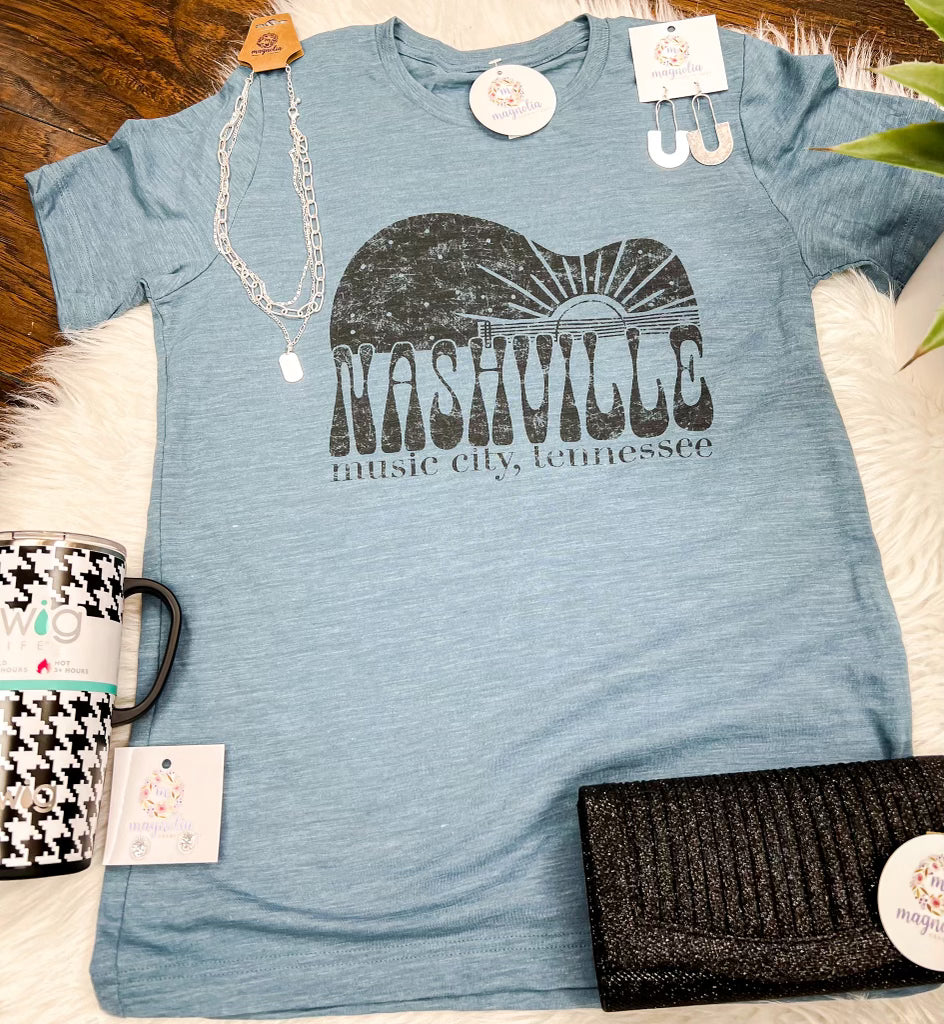 Nashville Music City Vintage Graphic Tee