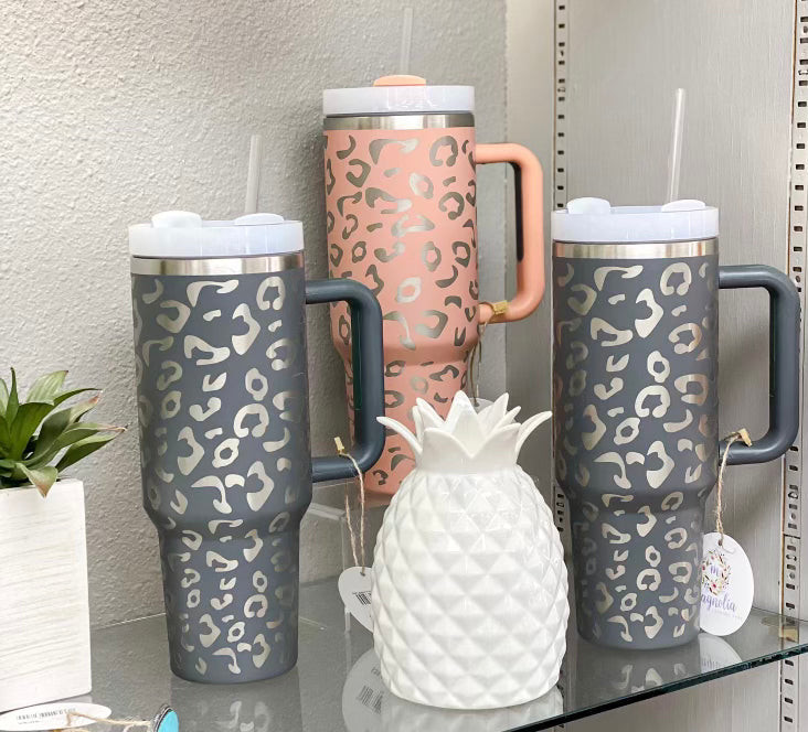 40oz Leopard Print Stainless Tumbler