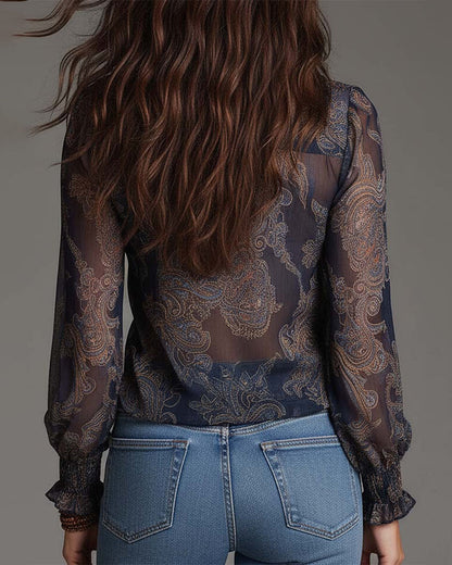 Norina - Soft-Touch V-Neck Blouse